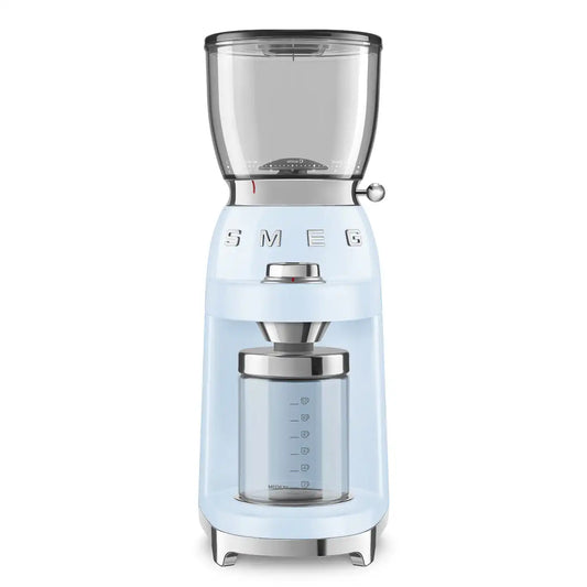 Conical Burr Coffee Grinder - Retro-Style Pastel Blue