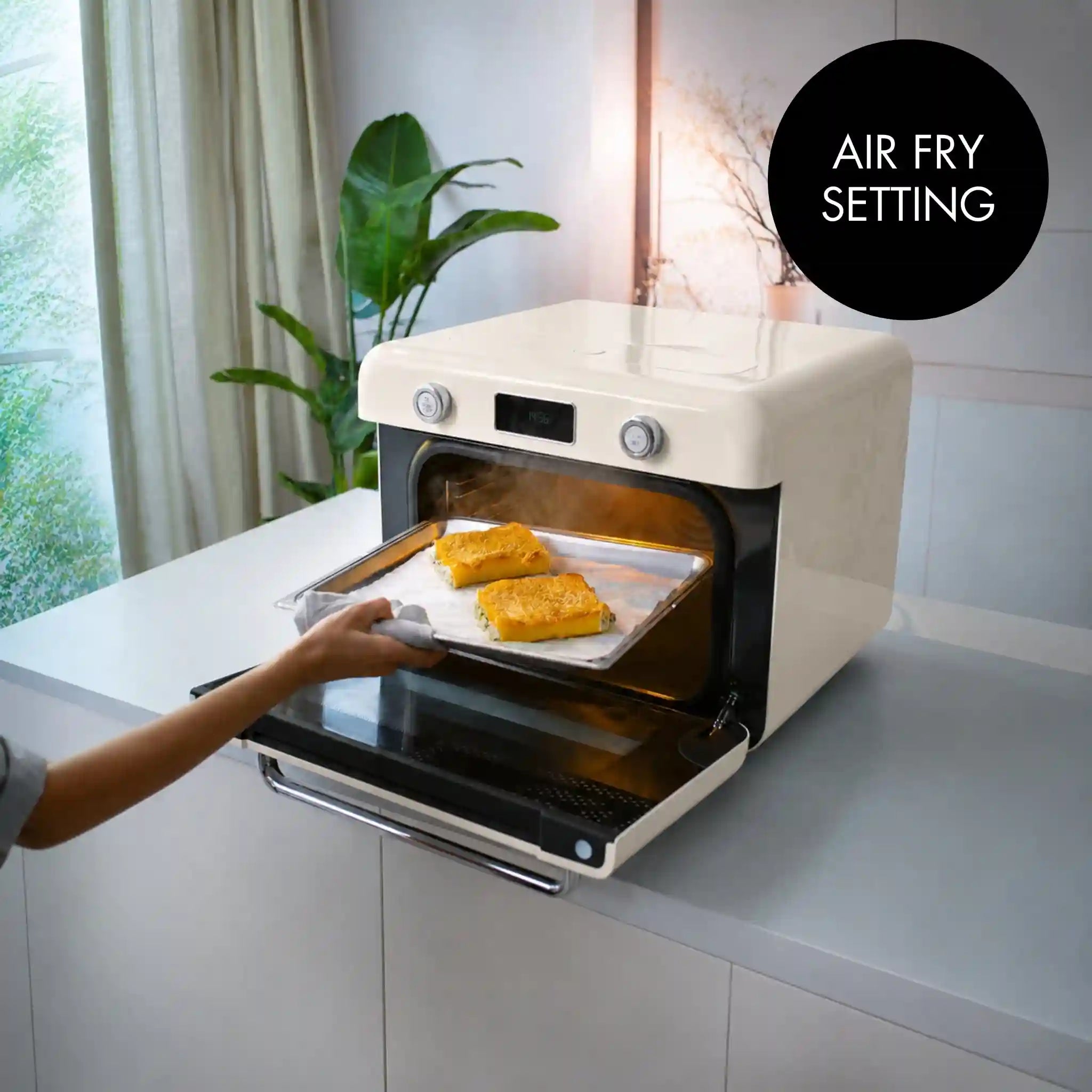 Countertop Combi Oven with Air Fry & Steam - Retro-Style Cream
