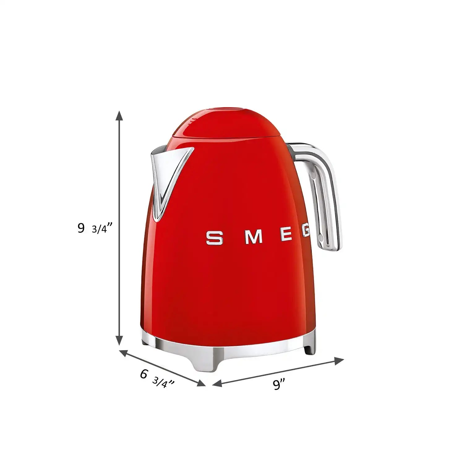 Retro-Style Electric Kettle (7 Cups) - Red