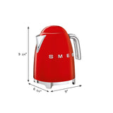 Retro-Style Electric Kettle (7 Cups) - Red