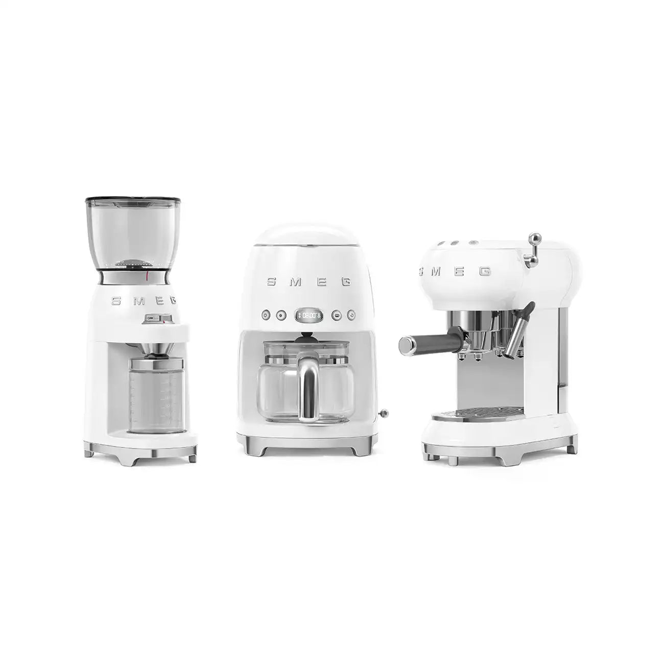 Conical Burr Coffee Grinder - Retro-Style White