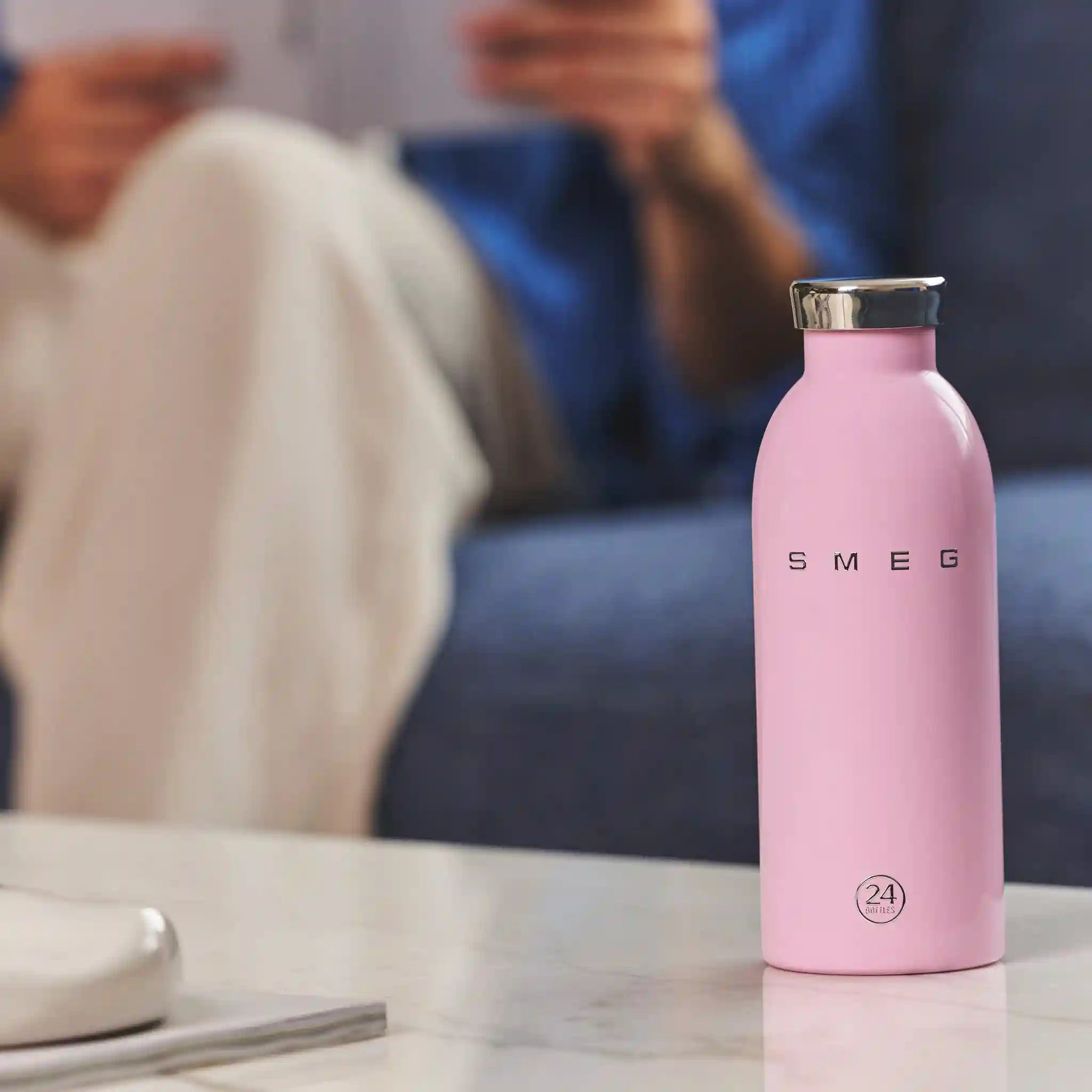SMEG x 24Bottles® Insulated Stainless Steel Bottle (17 oz) - Pink