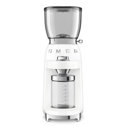 Conical Burr Coffee Grinder - Retro-Style White