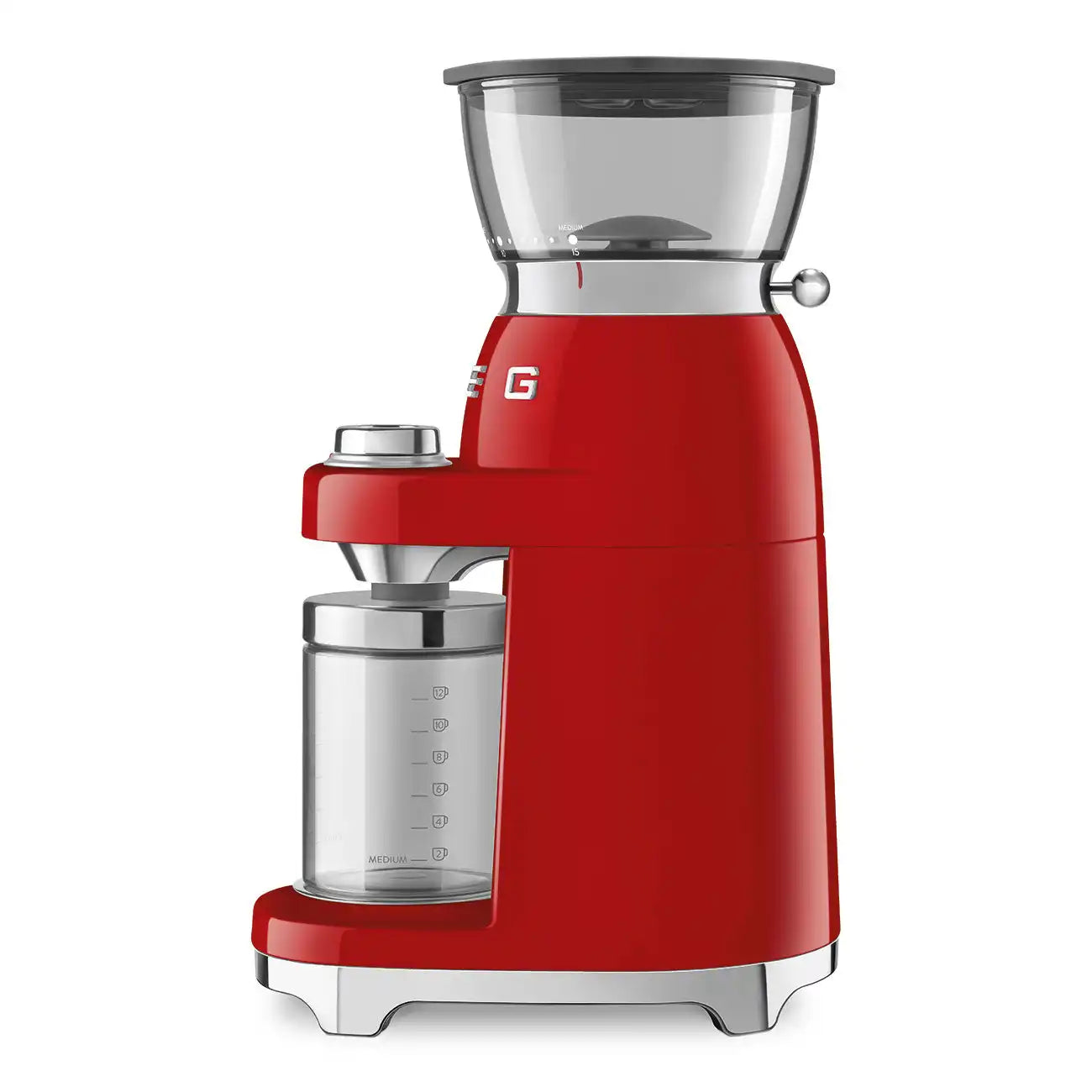 Multipurpose Conical Burr Coffee Grinder – Retro-Style Red