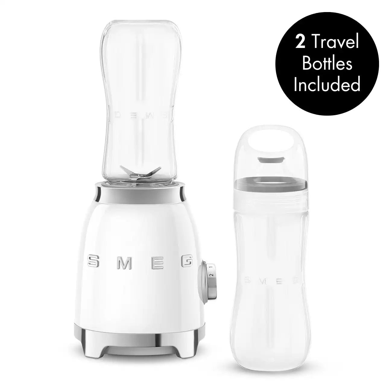 Personal Blender with 2 Travel Bottles - Retro-Style White