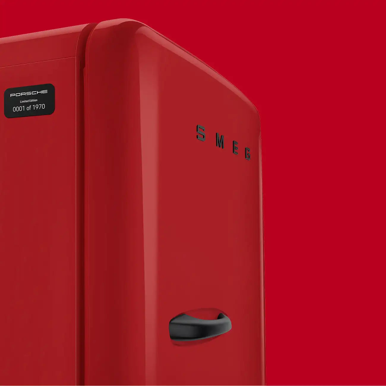 Porsche x SMEG Retro-Style Refrigerator (9.5 cu ft, Right Hinge) - Salzburg Limited Edition, Red
