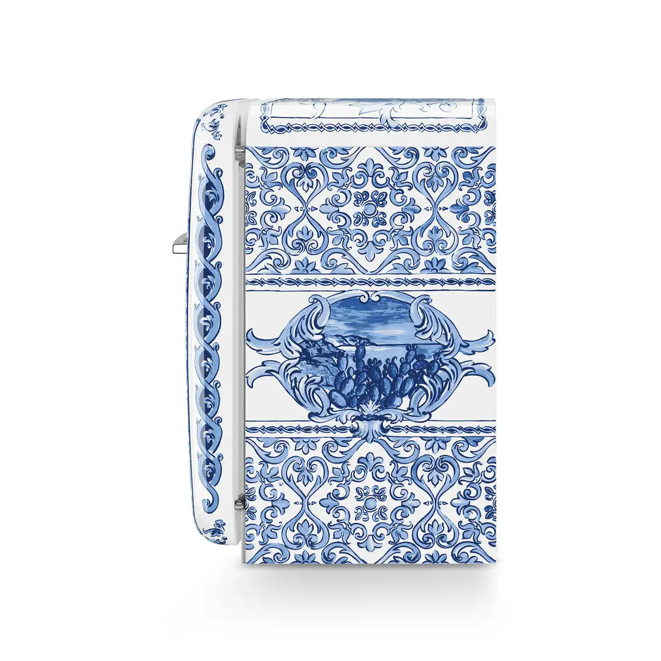 SMEG x Dolce&Gabbana Retro-Style Refrigerator (1.2 cu ft, Right Hinge) - Blu Mediterraneo