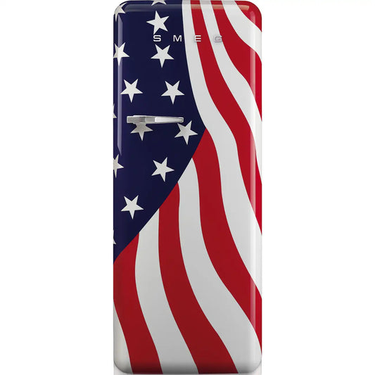Retro-Style Refrigerator (9.5 cu ft, Right Hinge) -  American Flag