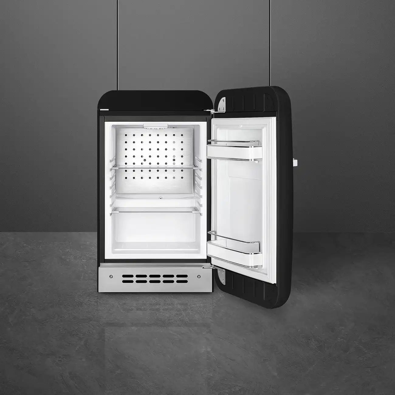 Retro-Style Refrigerator (1.2 cu ft, Right Hinge) - Black