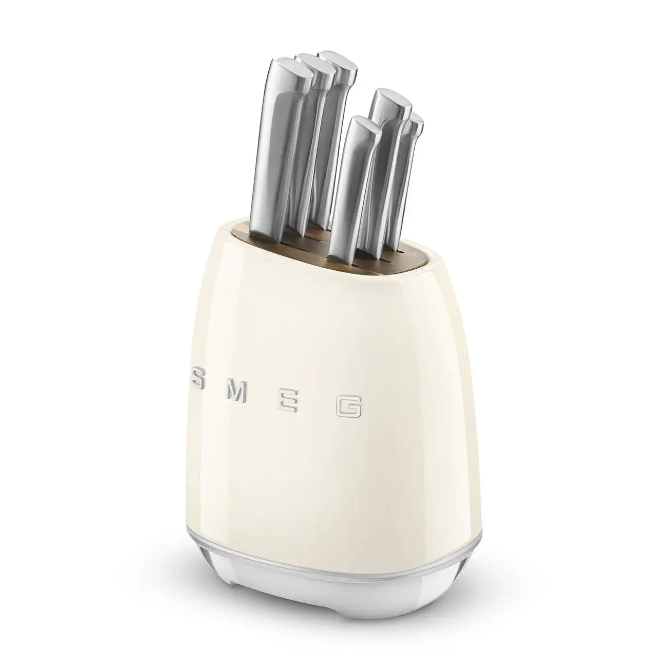 Knife Block Set - Retro-Style Cream