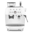 Manual Espresso Coffee Machine with Grinder - Retro-Style White