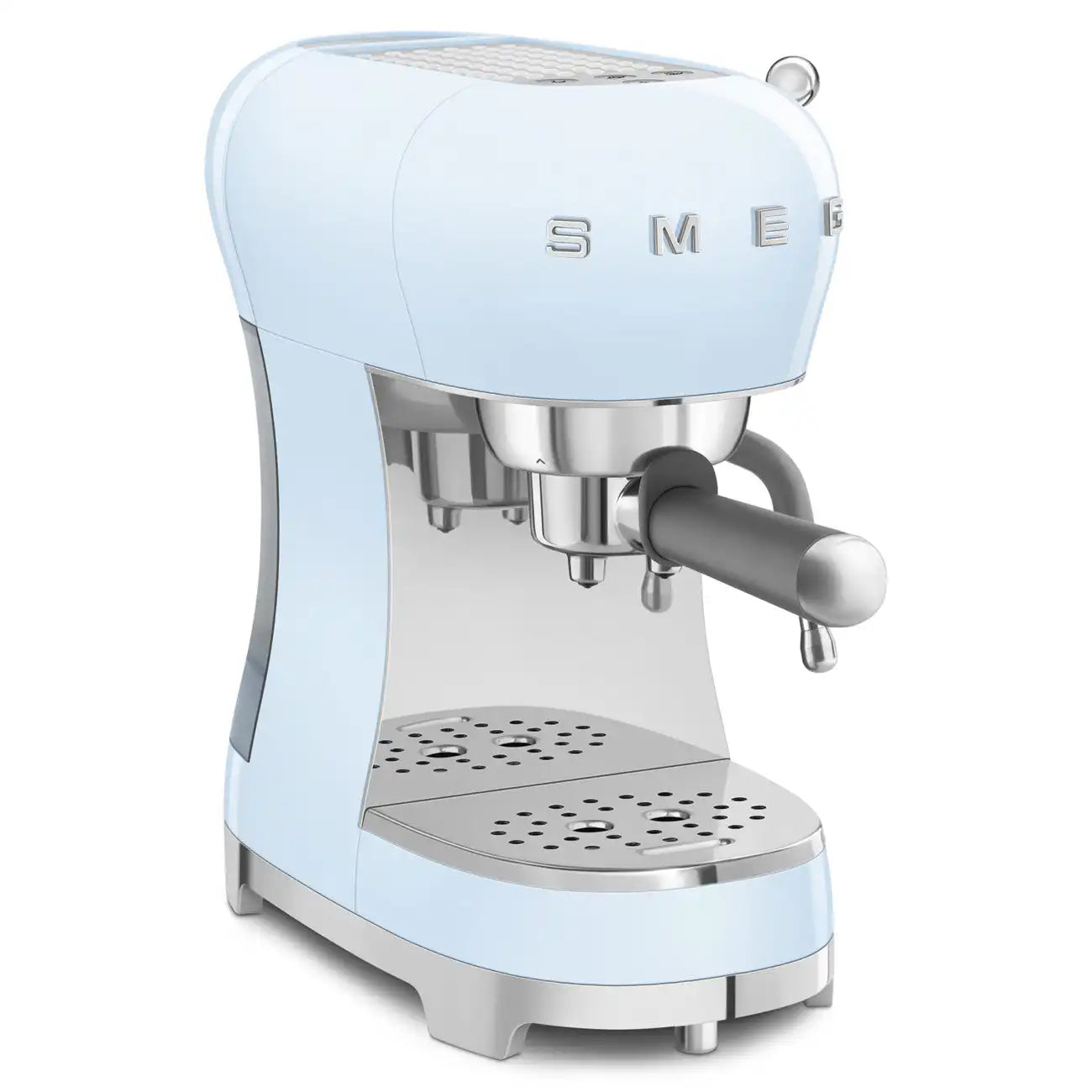 Retro-Style Manual Espresso Machine - Pastel Blue
