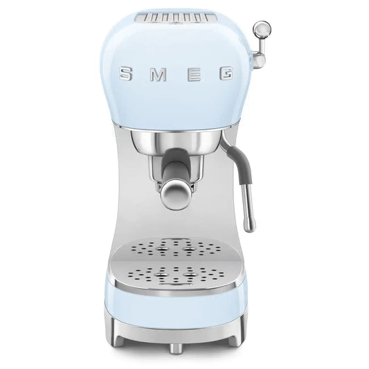 Retro-Style Manual Espresso Machine - Pastel Blue
