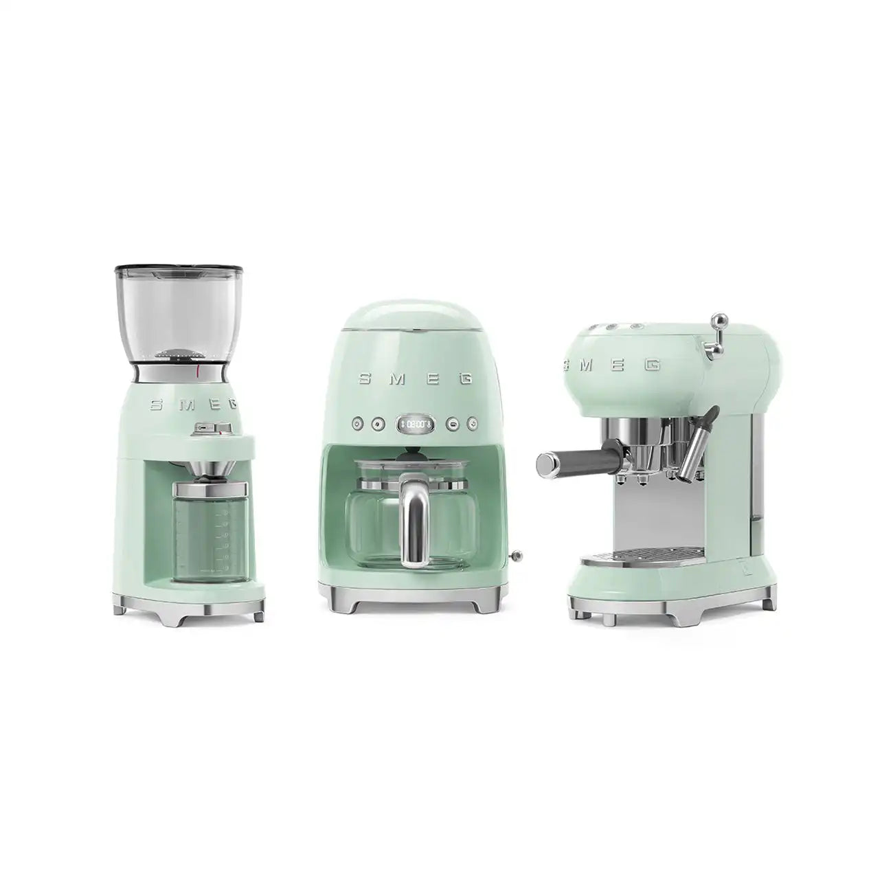Conical Burr Coffee Grinder - Retro-Style Pastel Green