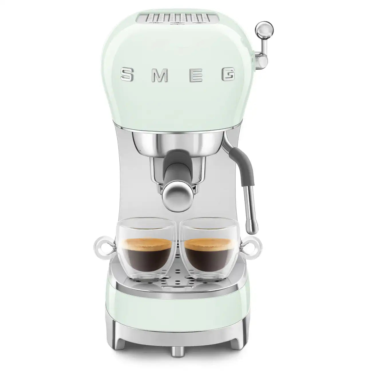 Retro-Style Manual Espresso Machine - Pastel Green