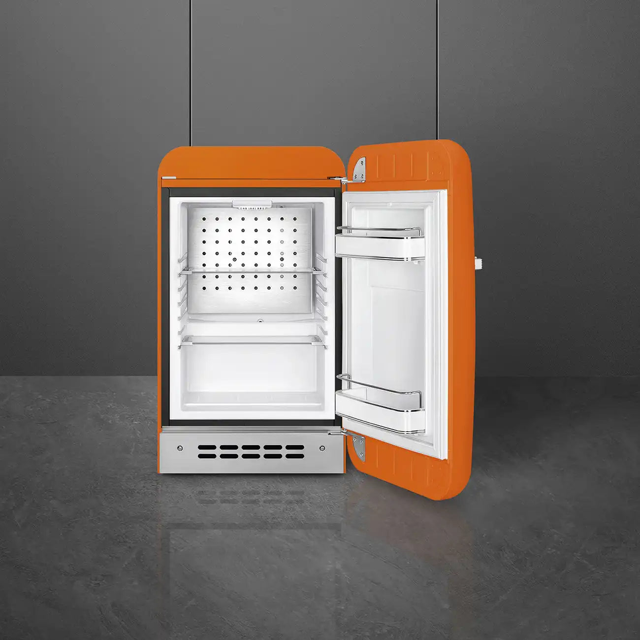 Retro-Style Refrigerator (1.2 cu ft, Right Hinge) - Orange