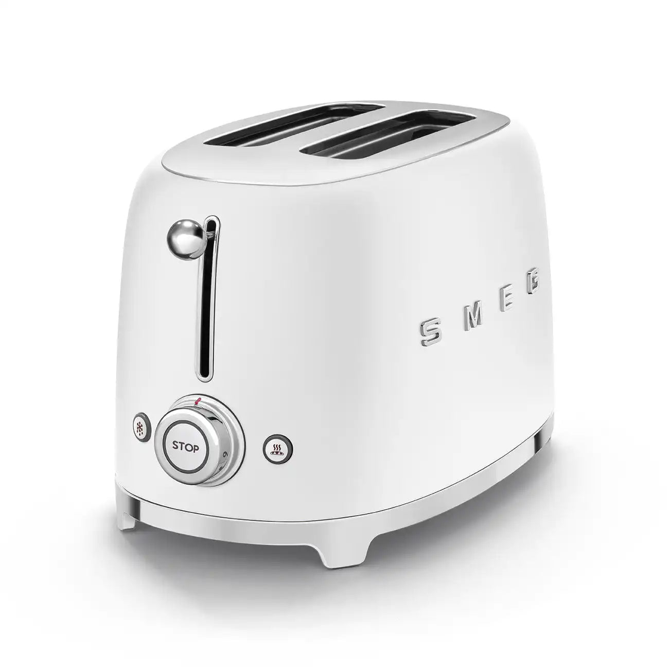 2-Slice Toaster - Retro-Style White Matte