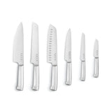 Retro-Style 6-Piece Knife Block Set - White