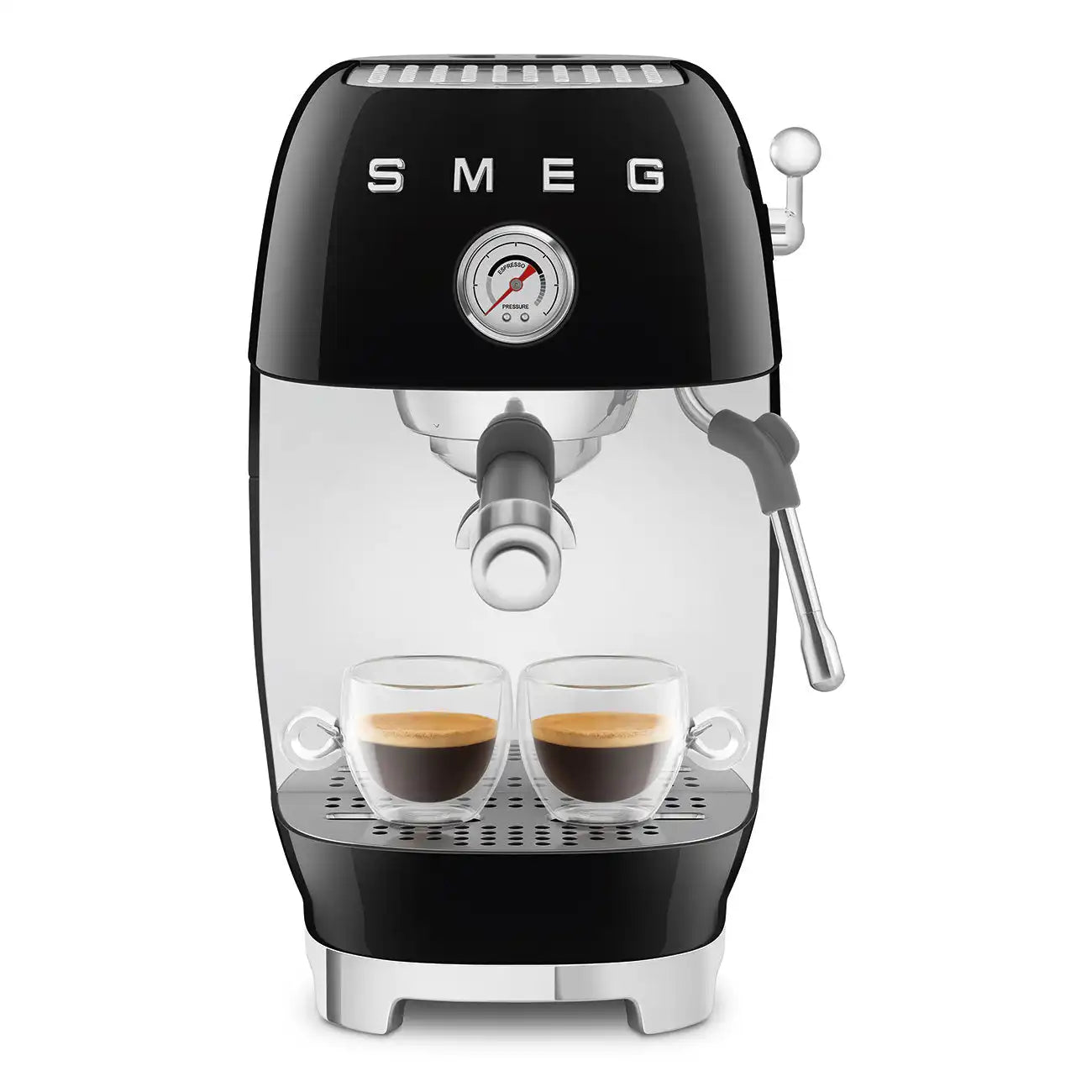 Manual Espresso & Cold Brew Coffee Machine – Retro-Style Black
