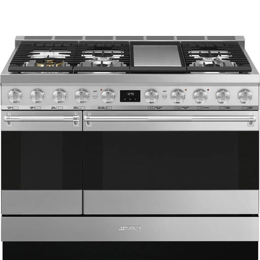 48-Inch Dual-Fuel Range with Double Oven - Stainless Steel