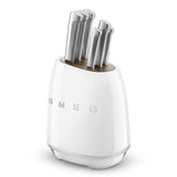 Retro-Style 6-Piece Knife Block Set - White
