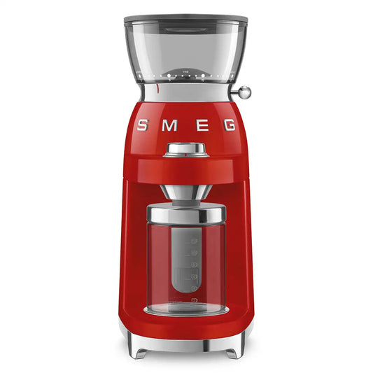 Multipurpose Conical Burr Coffee Grinder – Retro-Style Red