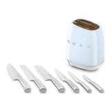 Knife Block Set - Retro-Style Pastel Blue