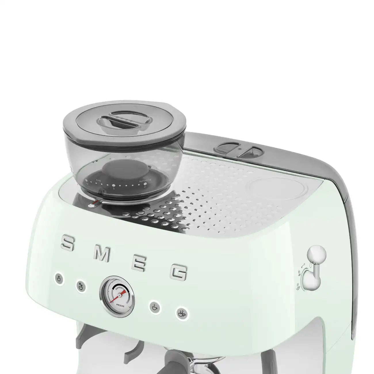 Espresso coffee machine Retro-style Pastel green Glossy
