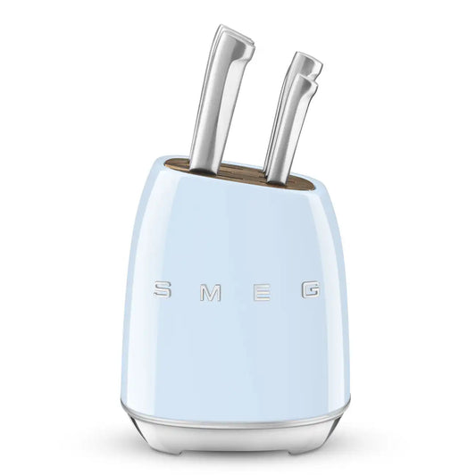 Knife Block Set - Retro-Style Pastel Blue