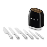 Knife Block Set - Retro-Style Black
