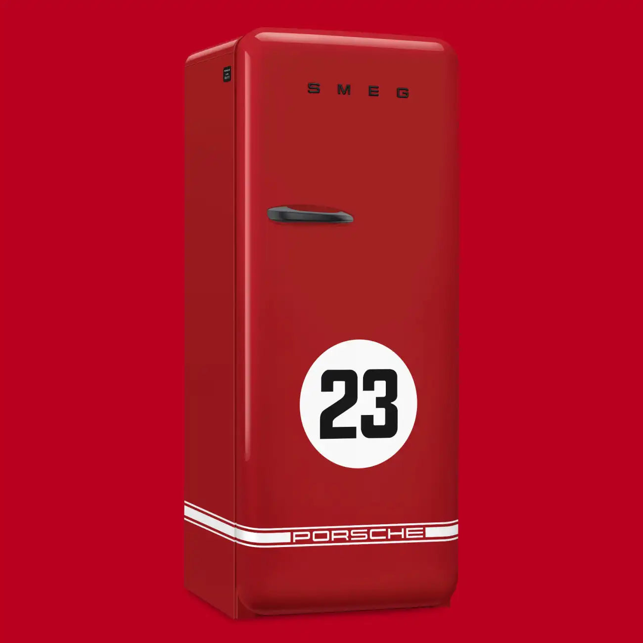 Porsche x SMEG Retro-Style Refrigerator (9.5 cu ft, Right Hinge) - Salzburg Limited Edition, Red