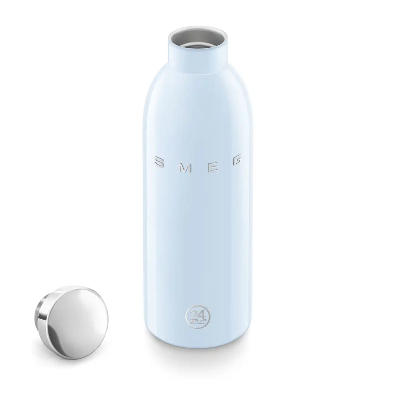 SMEG x 24Bottles® Insulated Stainless Steel Bottle (17 oz) - Pastel Blue