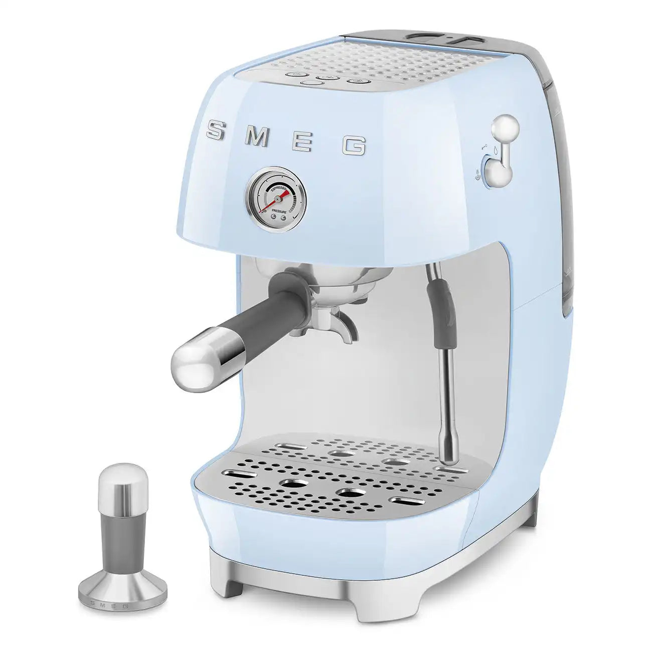 Manual Espresso & Cold Brew Coffee Machine – Retro-Style Pastel Blue