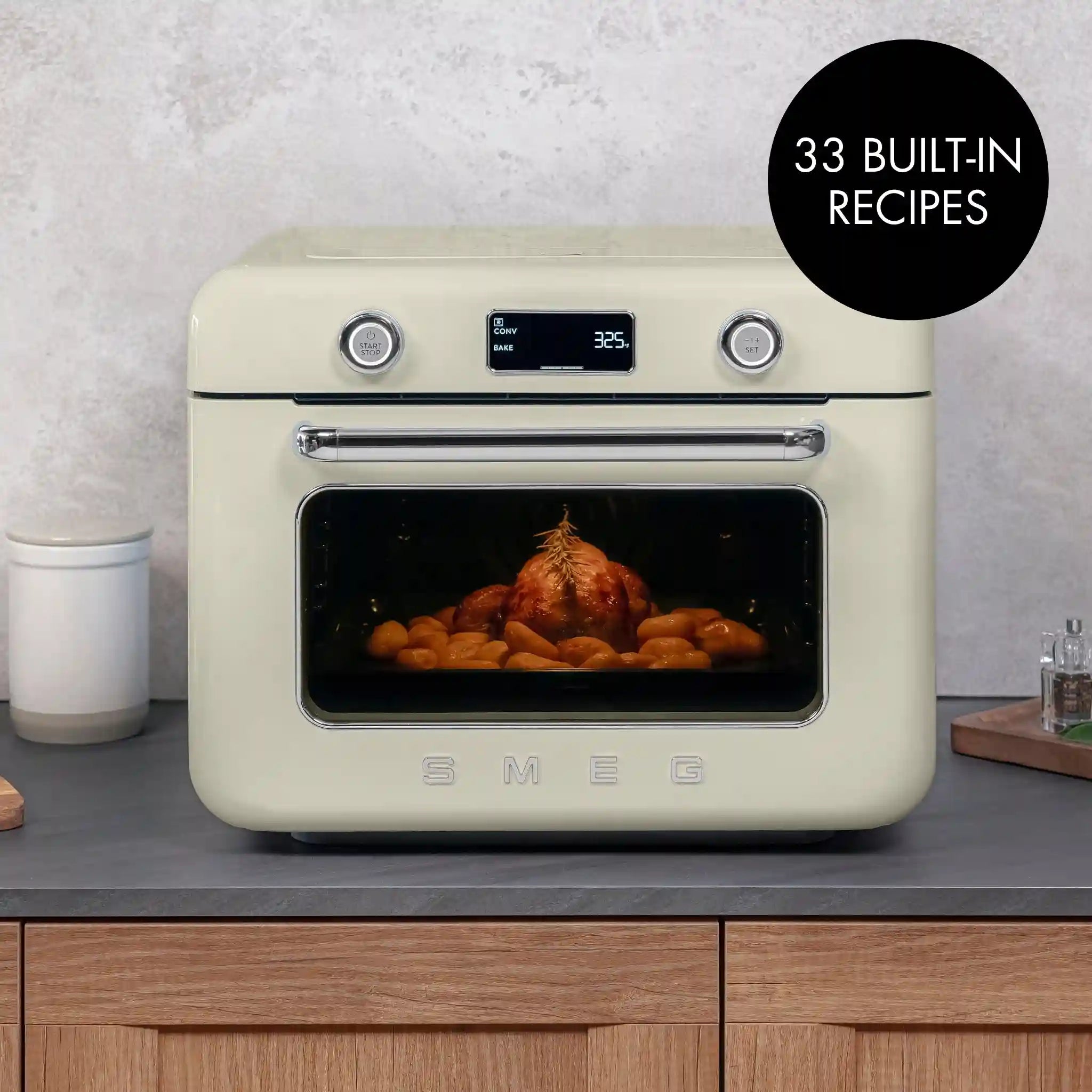Countertop Combi Oven with Air Fry & Steam - Retro-Style Cream