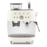 Manual Espresso Coffee Machine with Grinder - Retro-Style Cream Glossy