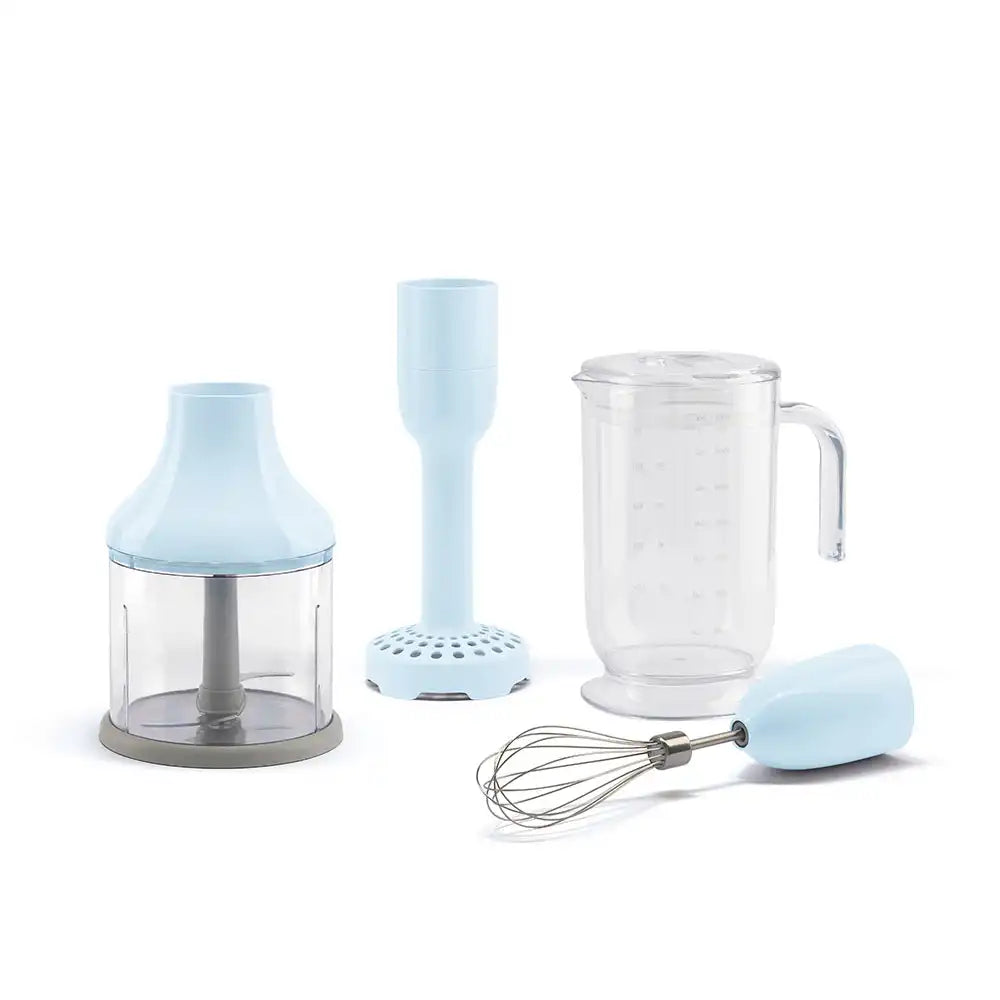 4-Piece Accessory Set for Retro-Style Hand Blender - Pastel Blue