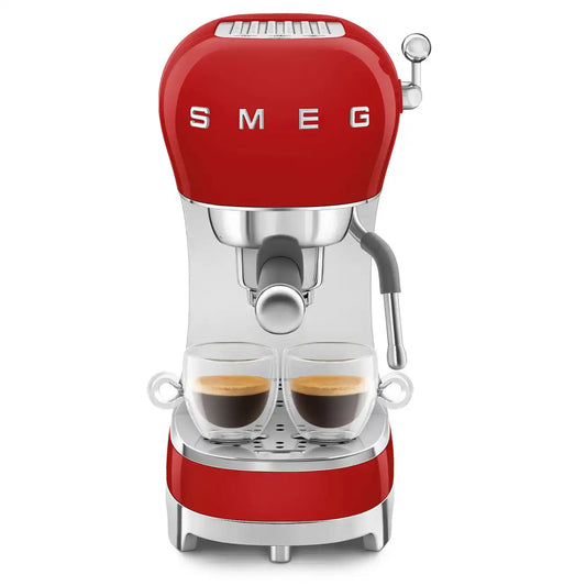 Retro-Style Manual Espresso Coffee Machine - Red