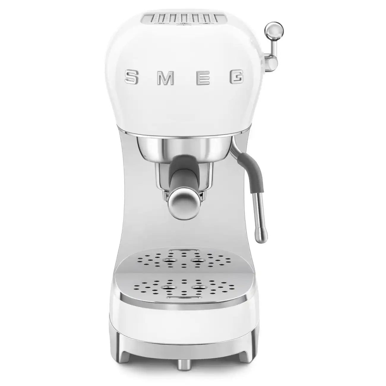 Manual Espresso Coffee Machine - Retro-Style White