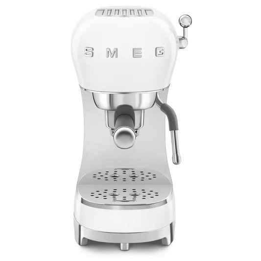 Manual Espresso Coffee Machine - Retro-Style White