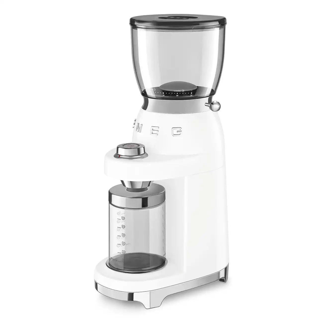 Conical Burr Coffee Grinder - Retro-Style White