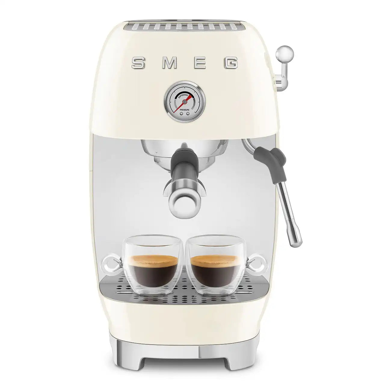 Manual Espresso & Cold Brew Coffee Machine – Retro-Style Cream