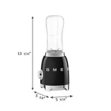 Personal Blender with 2 Travel Bottles - Retro-Style Black