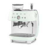 Manual Espresso Coffee Machine with Grinder – Retro-Style Pastel Green