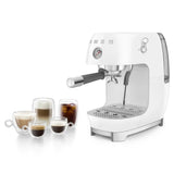 Manual Espresso & Cold Brew Coffee Machine – Retro-Style White