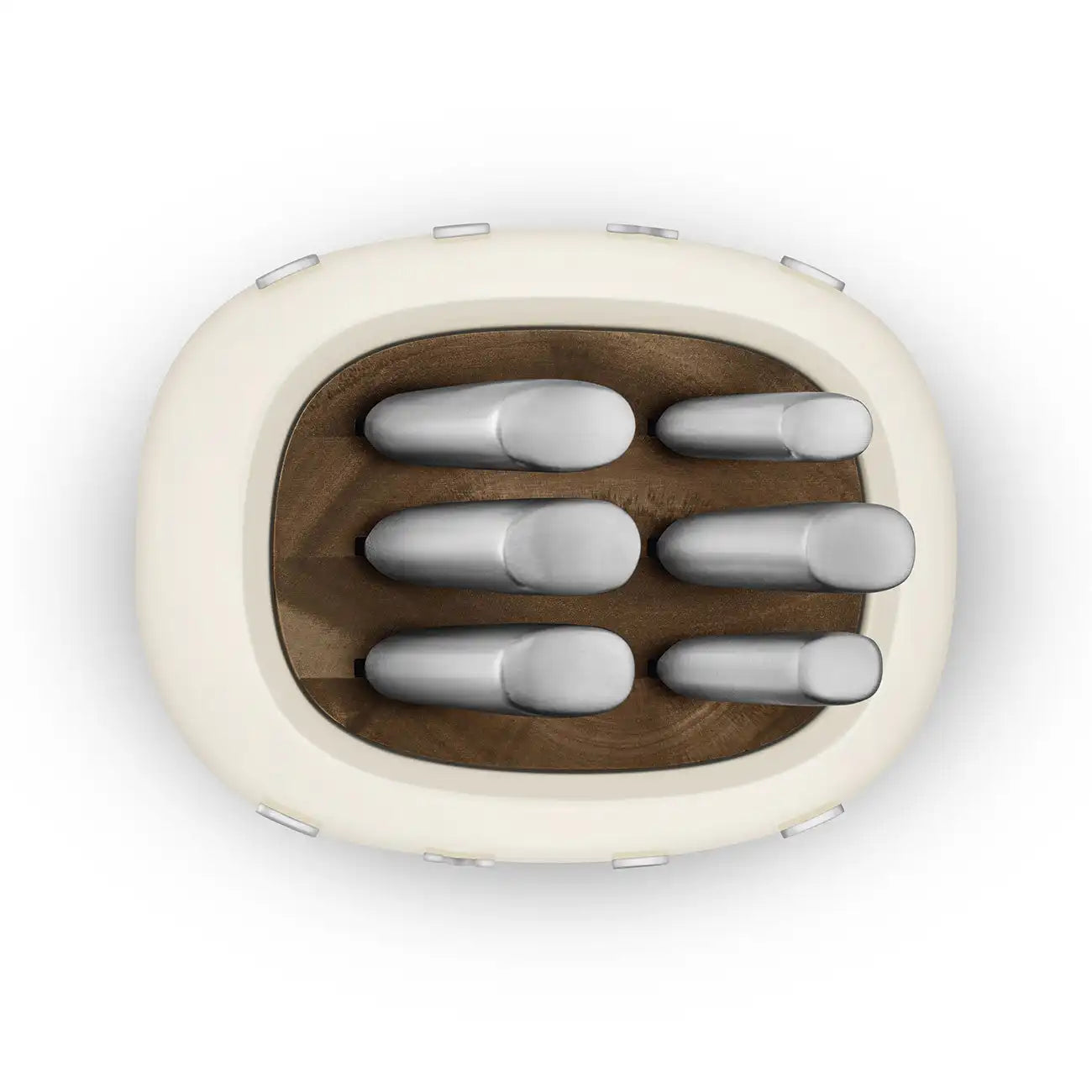 Knife Block Set - Retro-Style Cream
