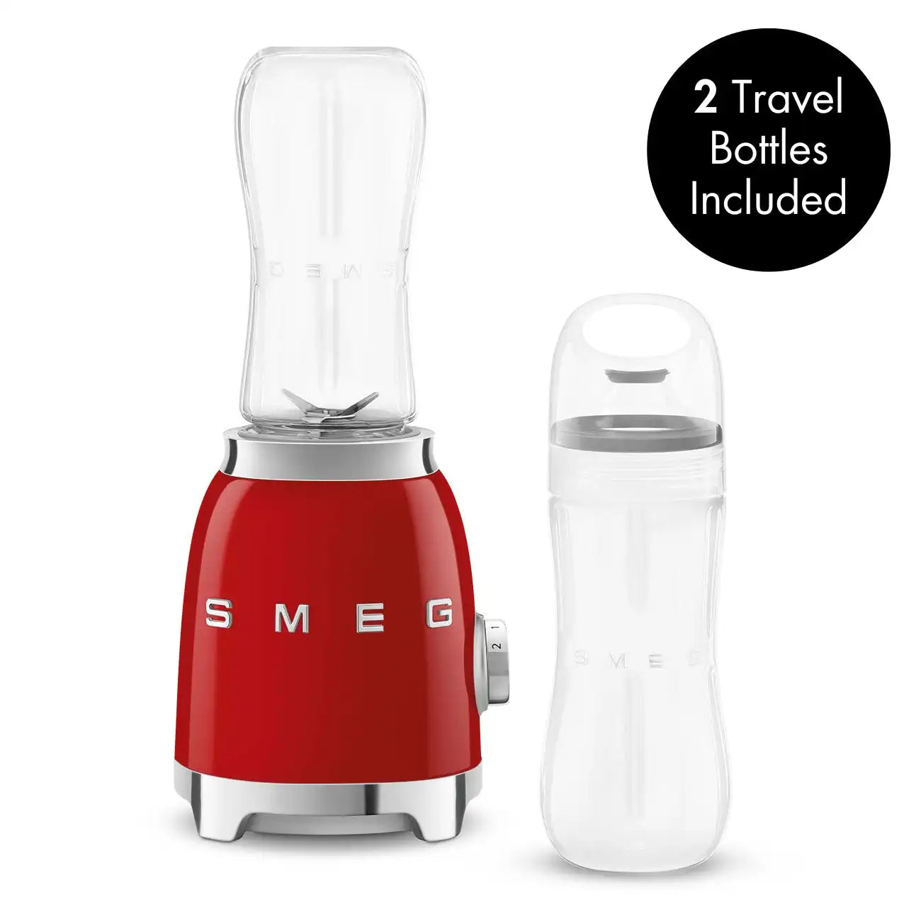Personal Blender with 2 Travel Bottles - Retro-Style Red