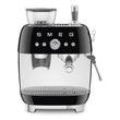 Manual Espresso Coffee Machine with Grinder - Retro-Style Black Glossy