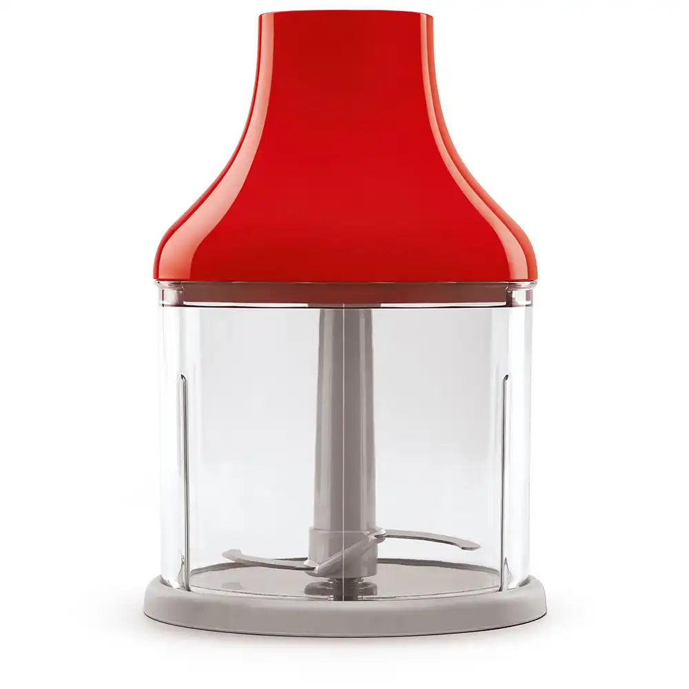 Retro-Style Hand Blender with Accessory Set - Red