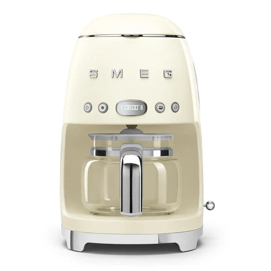 Retro-Style Drip Coffee Machine (10 Cups) - Cream