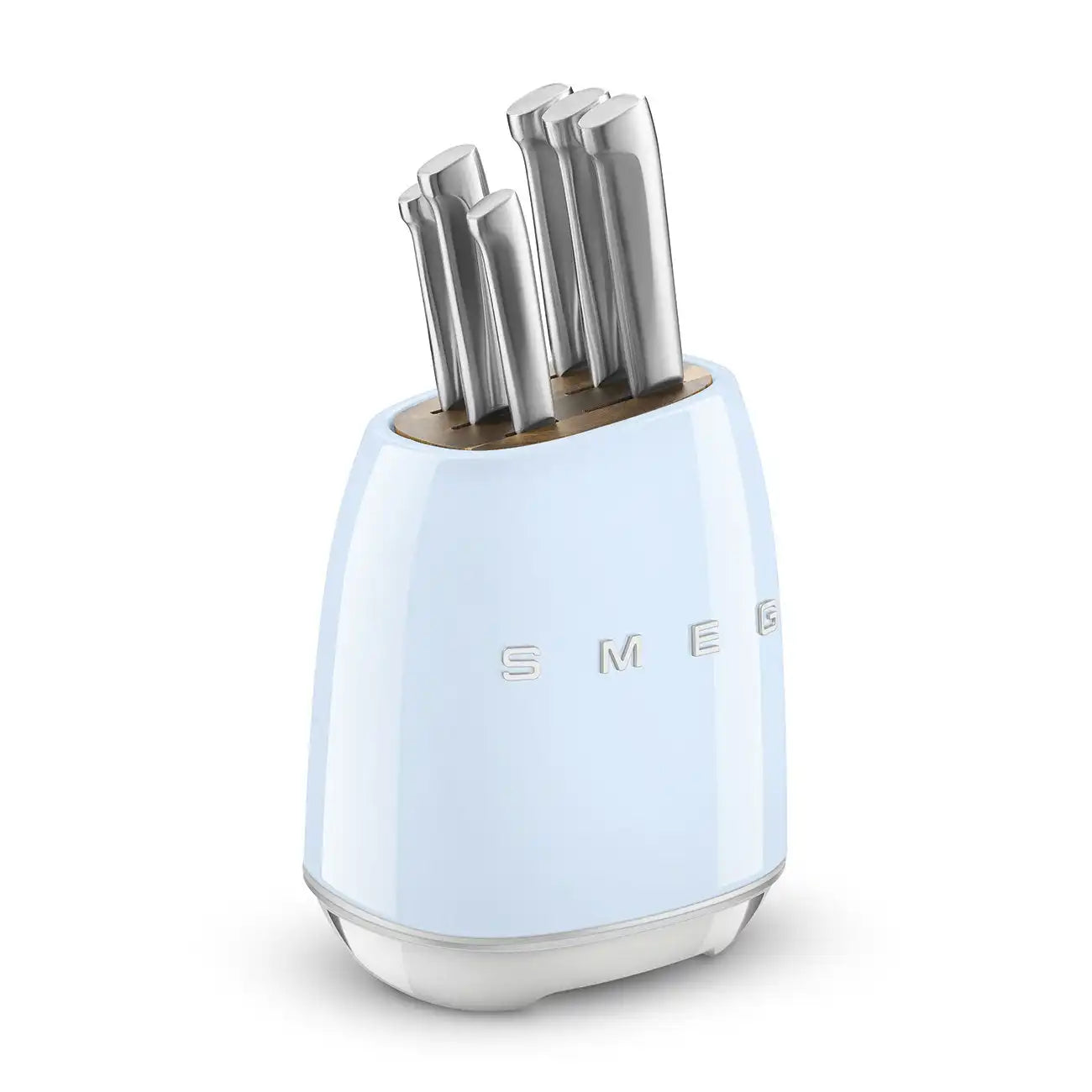 Knife Block Set - Retro-Style Pastel Blue